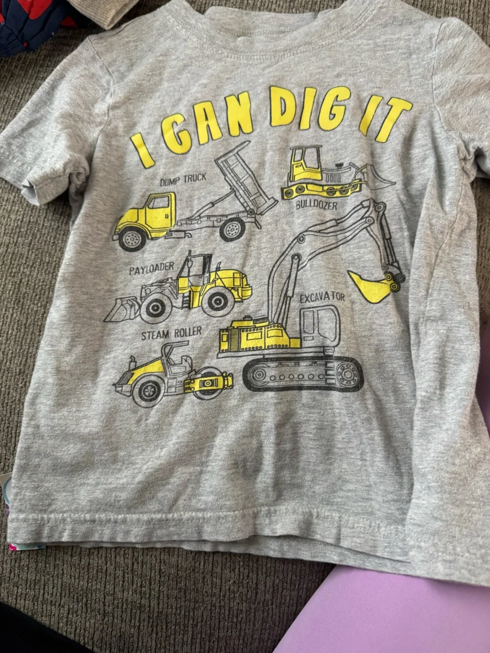 Carter's Light Gray Crewneck Tee with White Interior Print